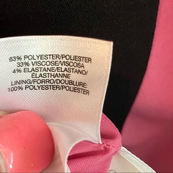 Nine West Color Block Pink Black Stretchy Dress 4 - Picture 4 of 6